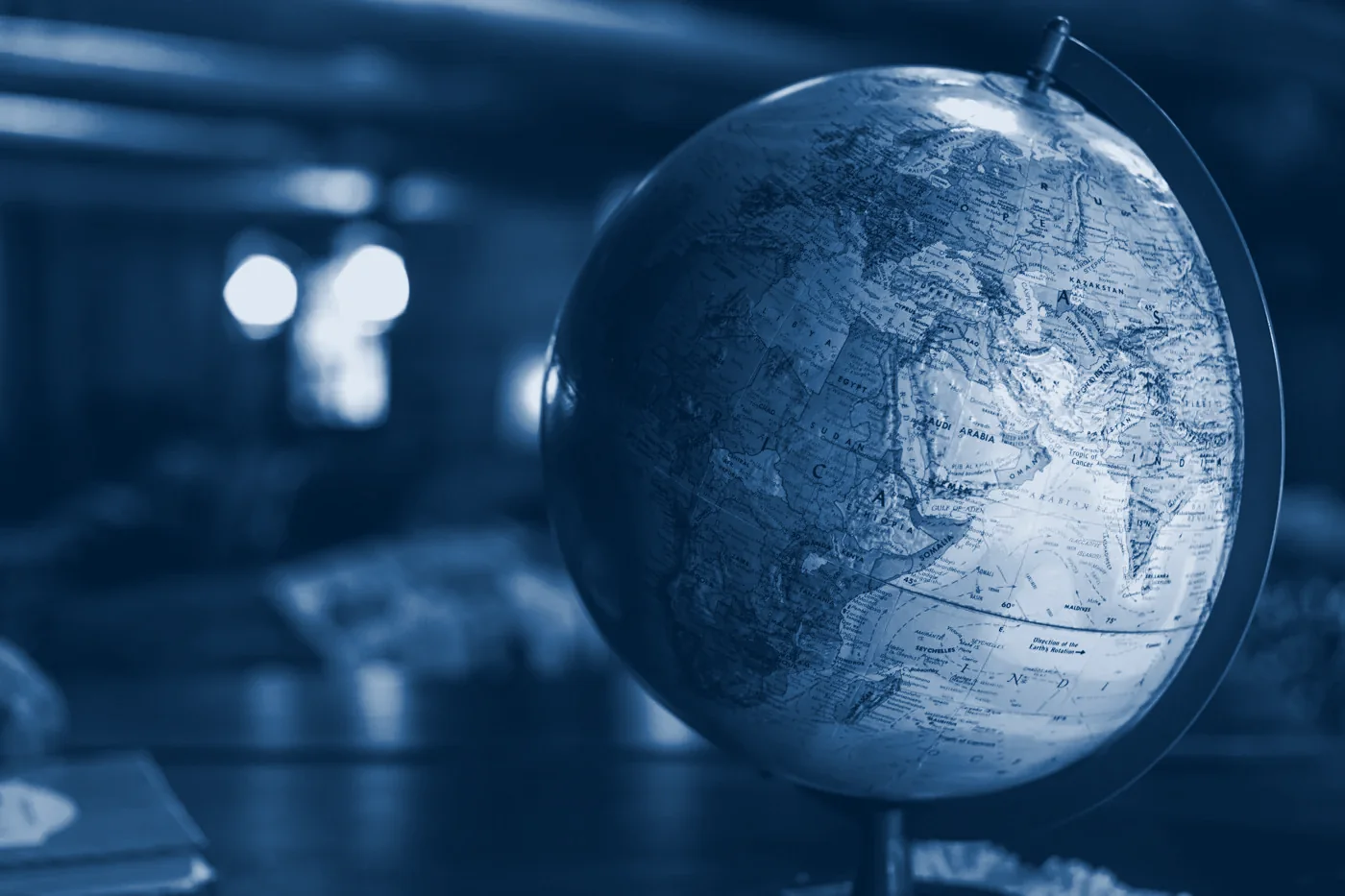 A desk globe