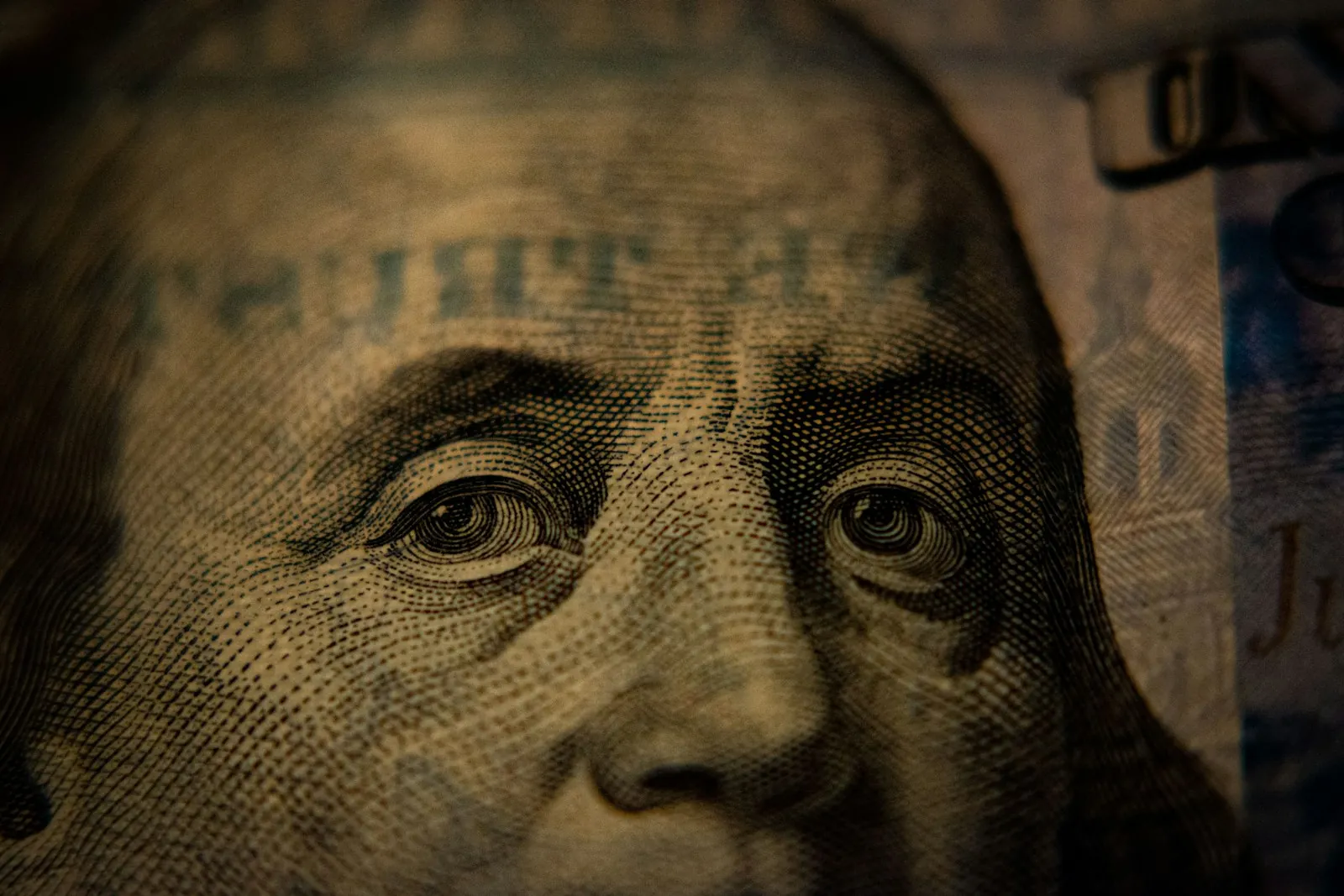 A US dollar note in close-up