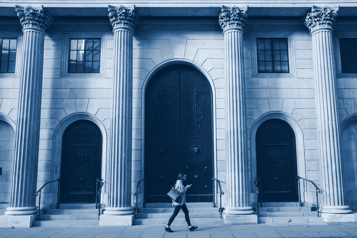 A City of London bank entrance