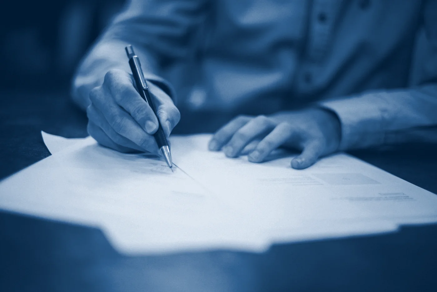 A document being signed